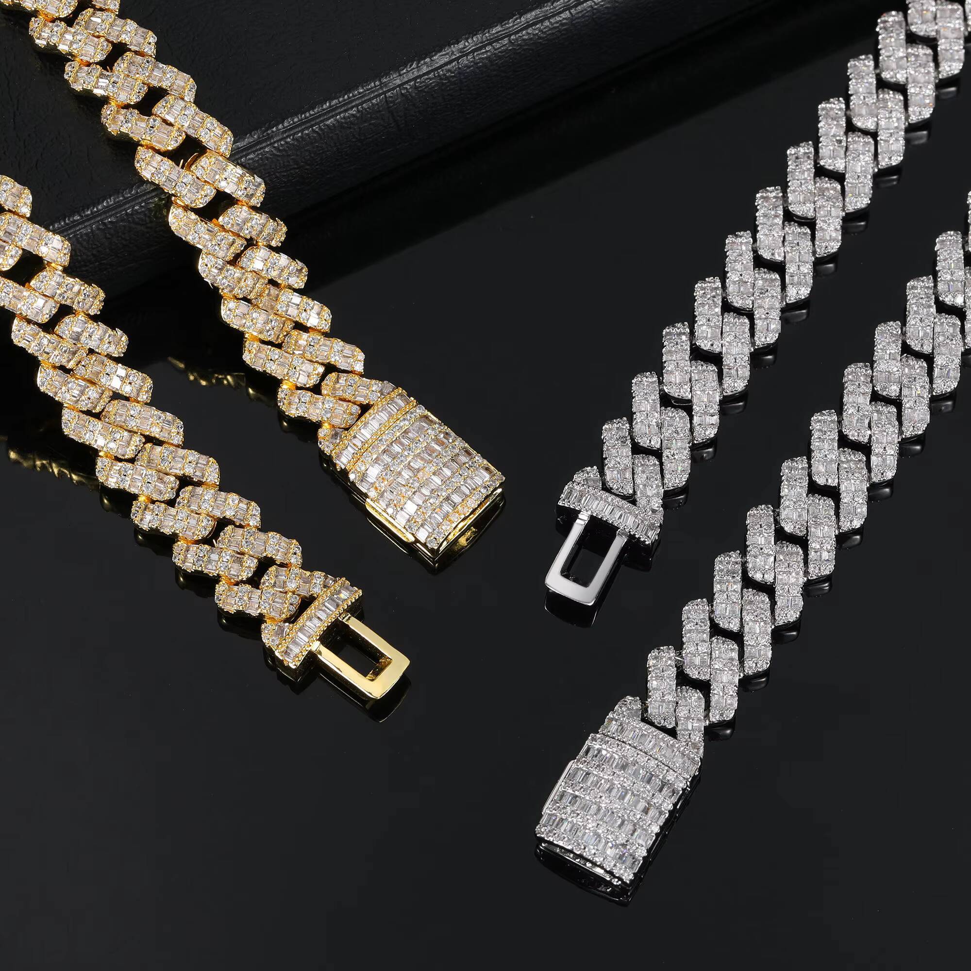 High quality hip-hop accessories, ordinary Miami Cuban chain necklace, ice out zircon men's and women's necklace
