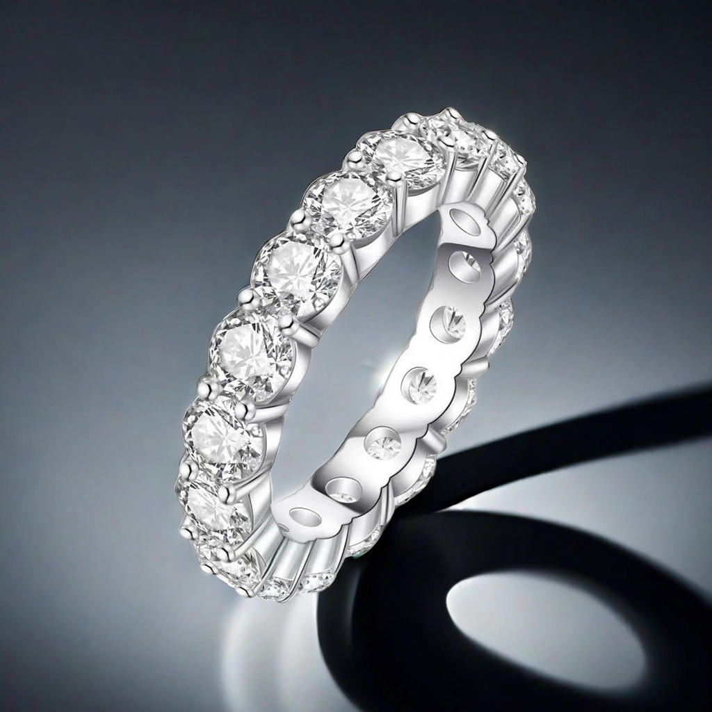 D color VVS1 0.5CT Moissanite band ring S925 sterling silver full circle Moissanite band ring Fashionable individual best-selling style jewelry band r