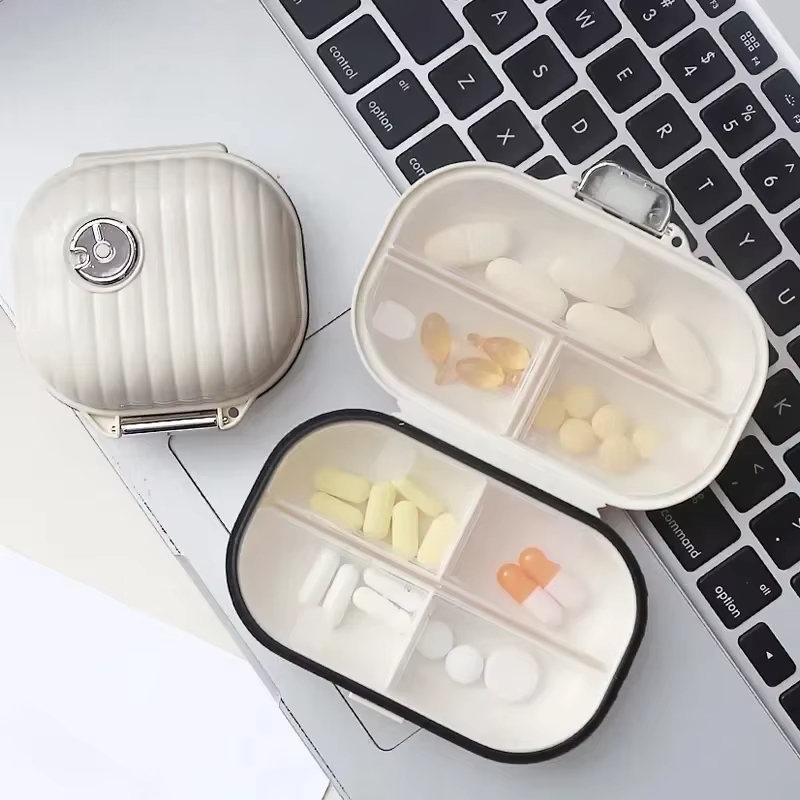 Medication Portable Travel For Seven Days Multiple Storage Box Pill Box Mini Pill Organizer Travel Essentials 7 Compartment Medicine Pill Case Medicin