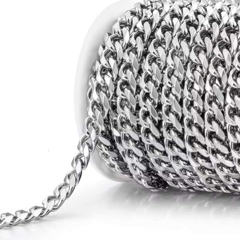 Wholesale Custom Miami Cuban Link Necklace Curb Chain 4mm-12mm Stainless Steel 6 Facets Polished Chunky Mens Gold Silver