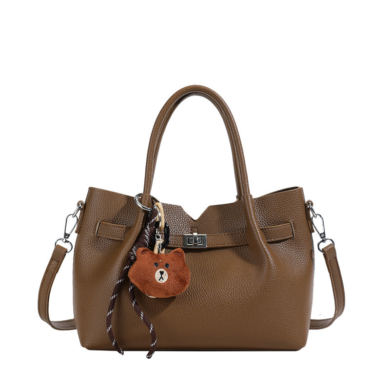 designer Vintage Large Capacity High-Quality Texture Handbag Mother-Daughter Bag 2025 New Spring Shoulder Crossbody Bag Versatile Bucket Bag