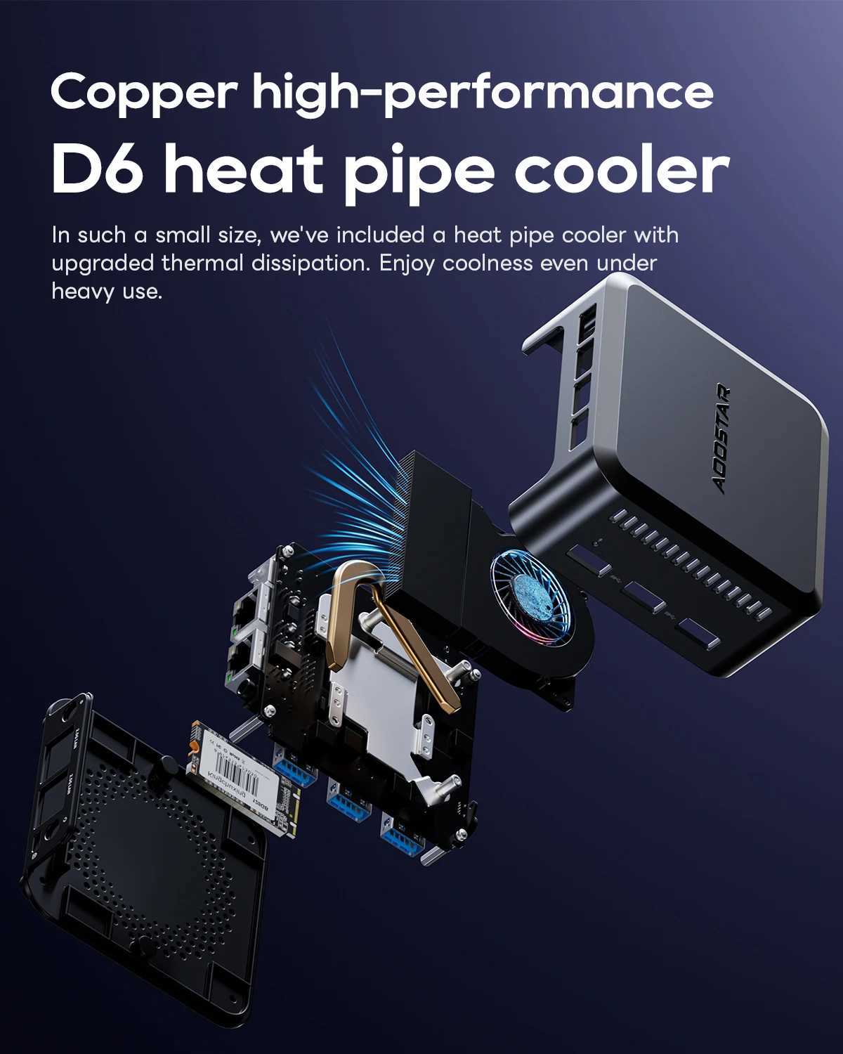 AOOSTAR N1 PRO Mini PC Intel N150 12GB RAM 256/512GB M.2 2242 SSD Dual 2.5G LAN/WiFi5/BT4.2 for Desktop Office/Business X250602