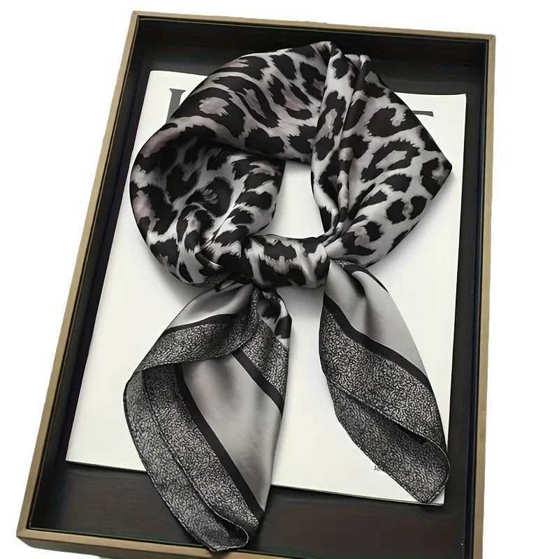 68cm Leopard Print Scarf Womens Spring and Summer New Imitation Silk Scarves Fashion Versatile Headscarf Scarf Shawl W250602
