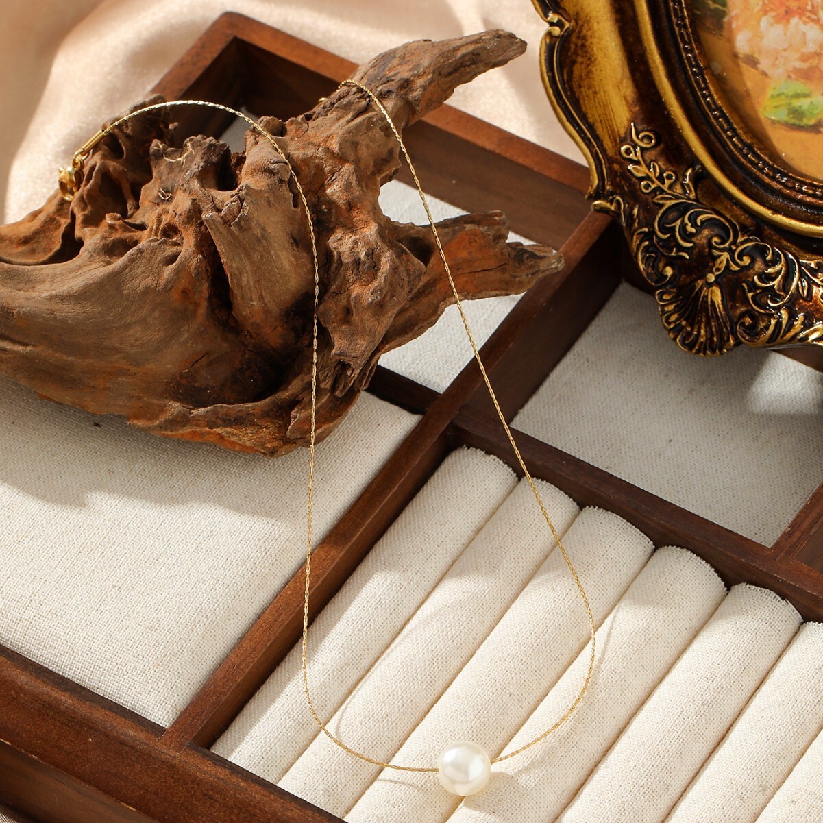 Gold Stainless Steel Ins Pearl Necklace for Women Double Layer Stacked Multi-layer Exquisite Non-fading Clavicle Chain