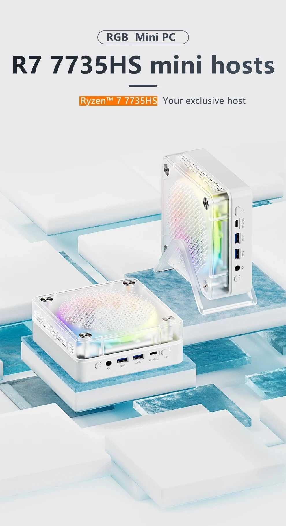 FIREBAT MN566 MINIPC AMD R7-8745HS Mini PC Colorful Gamer 16GB 512GB DDR5 RJ45 Desktop Gaming Computer BT5.2 WIFI6 X250602