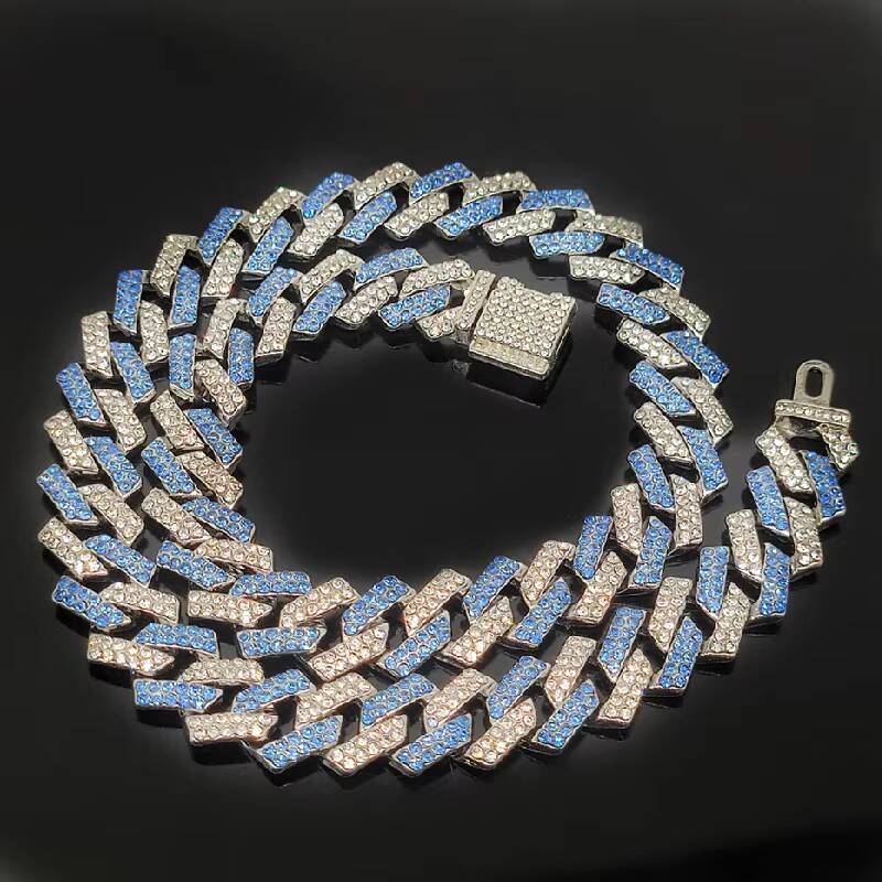 Fashion Gold Collar Cuban Accessories Full Hip Hop Iced Set Miami Men's and Women's Necklace Bracelet