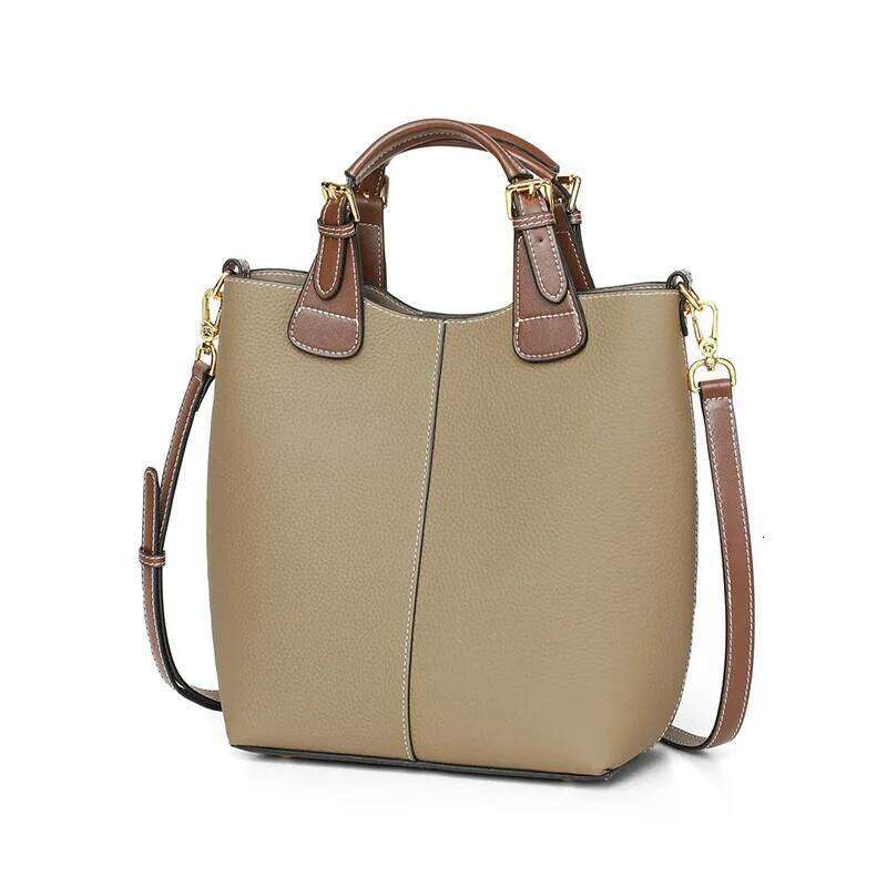 New Genuine Leather Fashion Designer Handbag Banquet Single Shoulder Crossbody Bucket Women's Bag