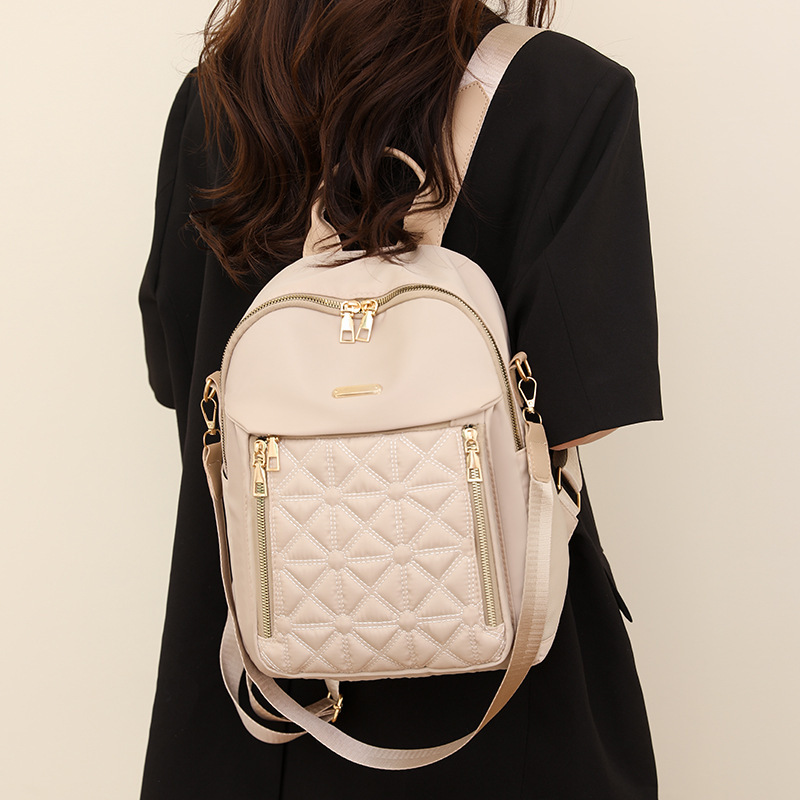 Free Shipping Diamond Grid Embroidered Thread Backpack For Women's New Designer Backpack Korean Version Versatile Large Capacity Waterproof Trave