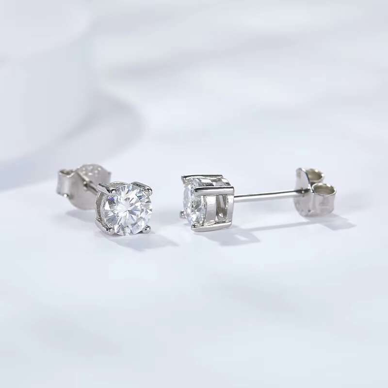 0.5CT GRA Moissanite Certificate 925 Sterling Silver Fashion Jewelry Moissanite Korean Earrings