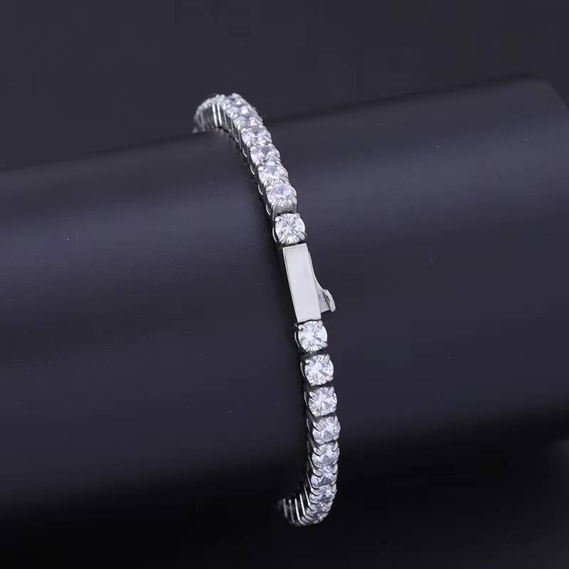 Hip hop gold curb men's necklace stainless steel chilled pearl cz Cuban chain birthday gift