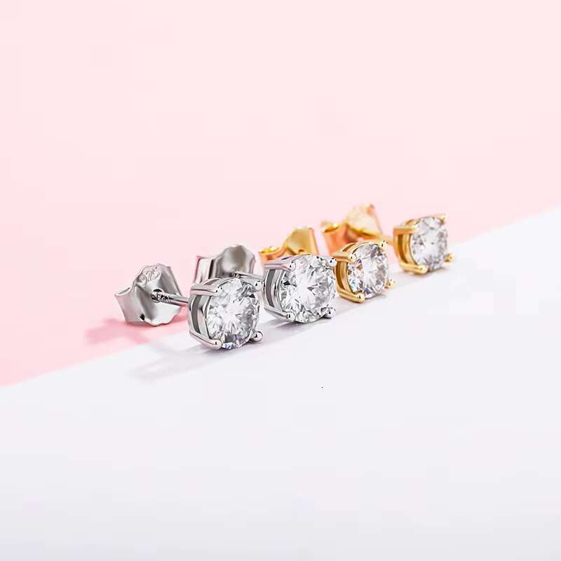 Hip Hop 925 Sterling Silver Jewelry Moissanite Earring Studs Jewelry Women Earrings Women Accessories Earrings
