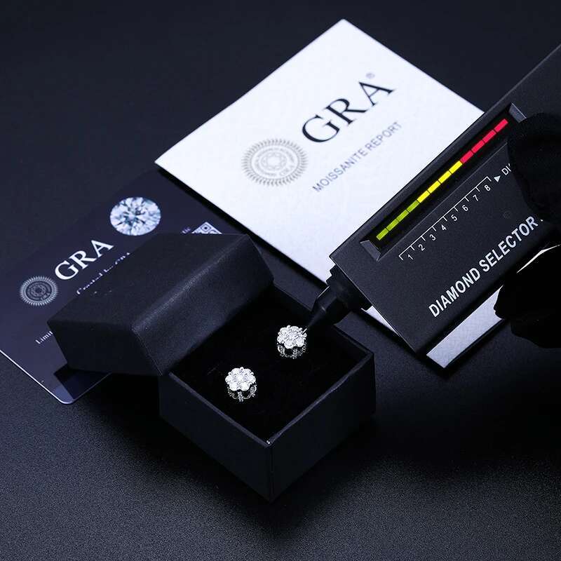 925 Sterling Silver Rock Hip Hop Iced Out Stud Earring For Men Male Ice Stud Moissanite Piercing Ear Accessories Hip Hop Trendy