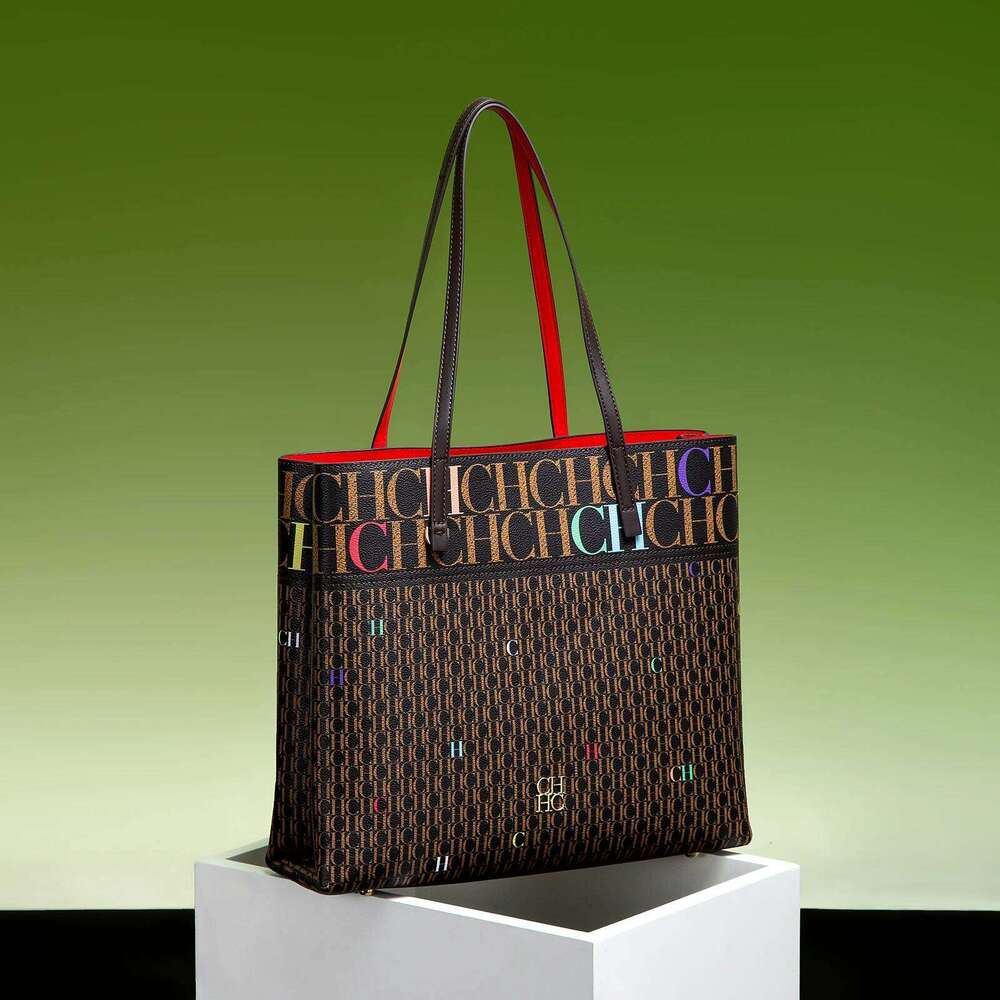 CH Shoulder Brand Letter Leather Women's Bag Large Capacity Resistant Elegant Fashion Casual With Base