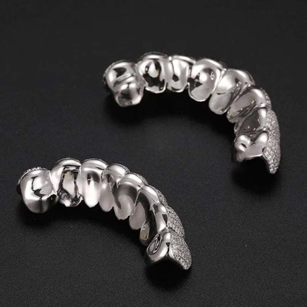 Custom 10k 14K 18k Gold 925 Silver Iced Out Moissanite Fine Jewelry Real Diamond Teeth