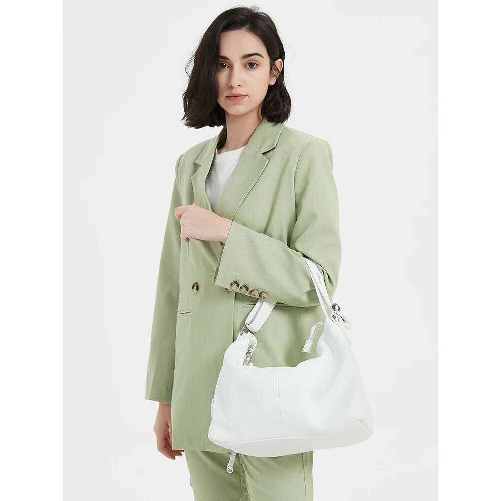 Zency 100% Genuine Leather Women Hobo Bag White Lady Tassel Shoulder Bags Classic Red Handbag Crossbody Purse 2024 Trendy