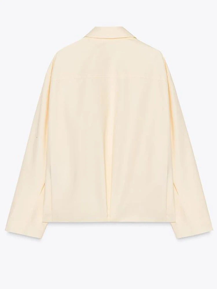 Street Womens Jacket Zipper White Lapel Long Sleeve Female Loose Coats Female 2025 Spring Fall Lady High Street Outwears 250530