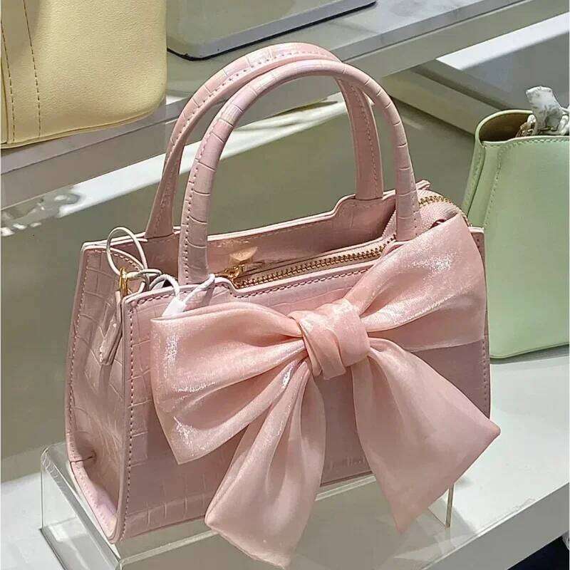 Fashion Women's Clutch Purse Handbags Summer Pink Bowknot Female Underarm Bags Sweet Girl's Small Square Shoulder Messenger Bag designer bag