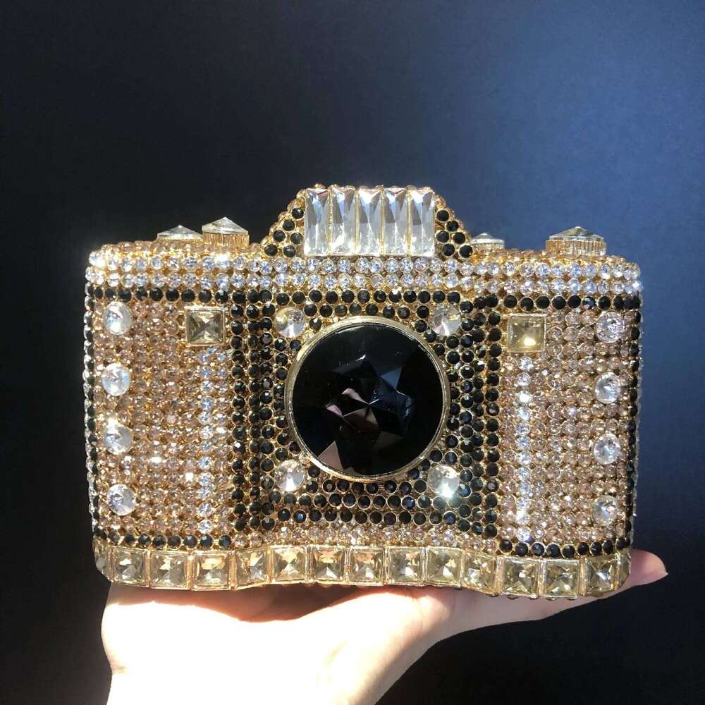 Designer Luxury Camera Styling Women Rhinestone Clutch Bag Crystal Designer Handbags For Female Unique Party Vintage Evening Bags