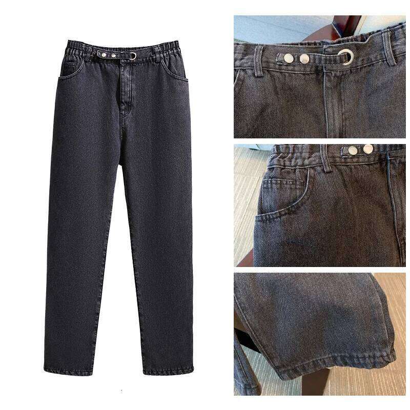 Coats Designer Women Plus Size Women's Spring Autumn Casual Jeans Black Blue Classic Trouser Washed Denim Fabric Loose And Comfortable Commute De