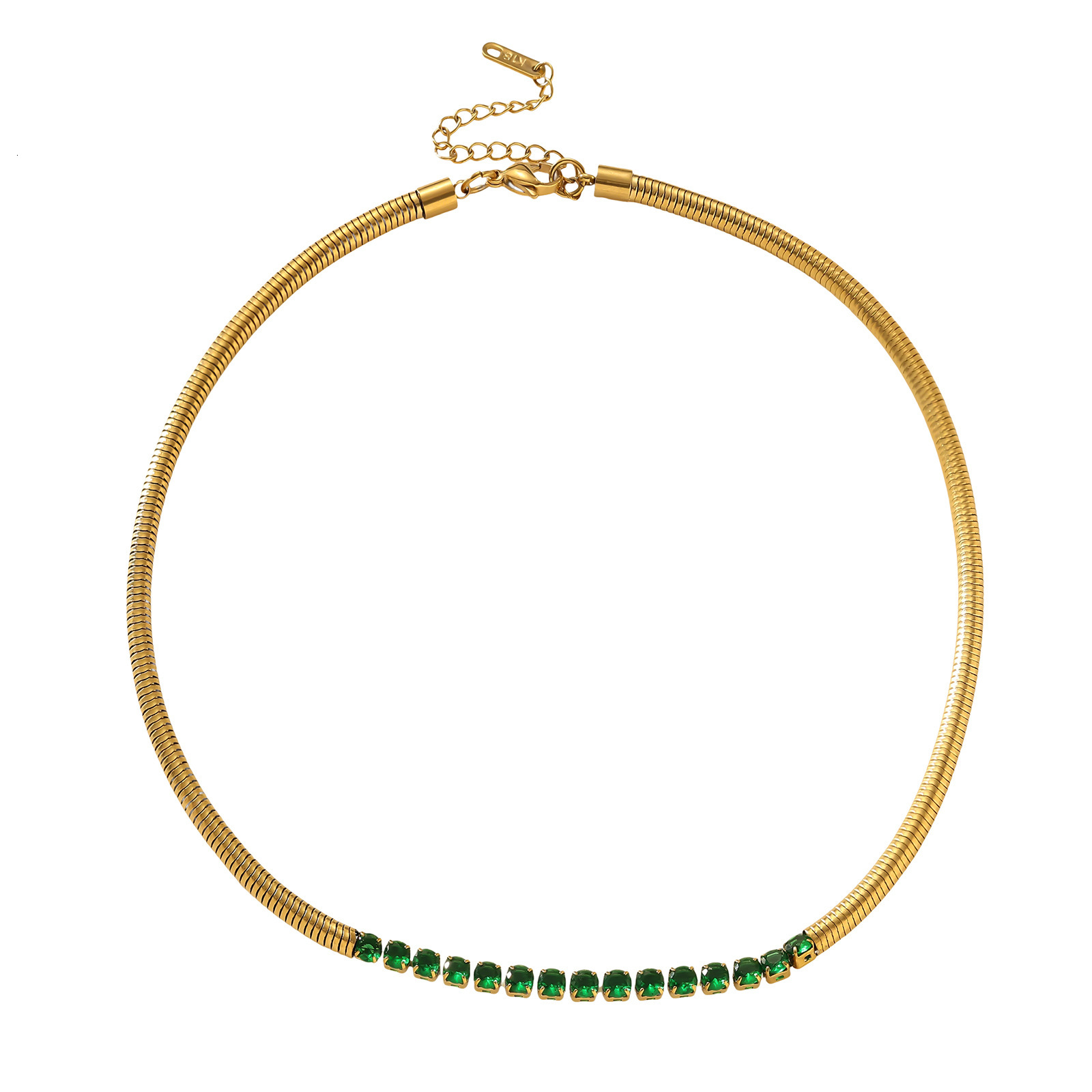 High-End Necklace for Women Inlaid with Artificial Zircon Clavicle Chain Fashion Jewelry Titanium Steel Non-Fading Light Personality