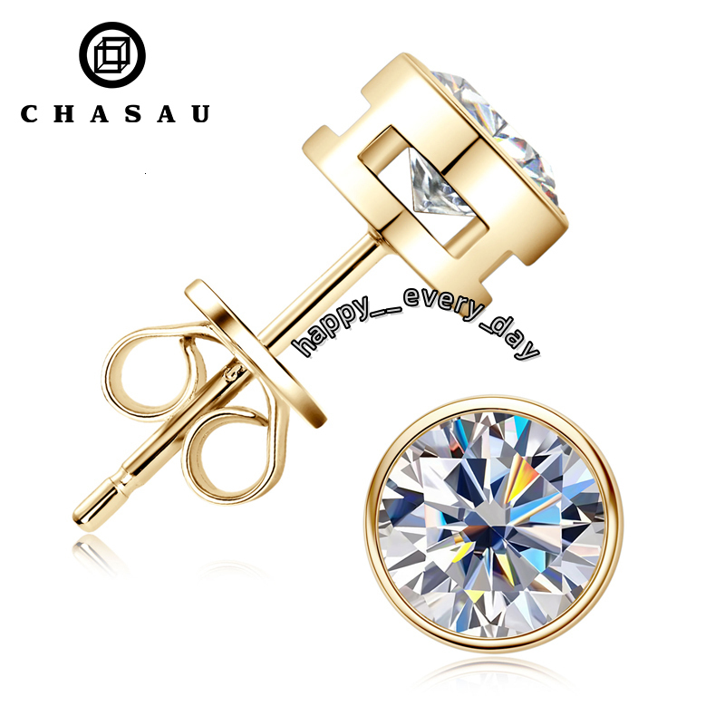 Wholesale Unique Trendy 5mm 0.5ct D Color Round Cut Moissianite 925 Sterling Silver Stud Earrings for Women