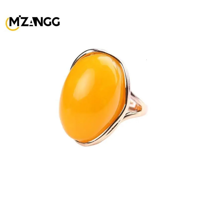 Natural Amber Silver Ring Adjustable Mens Women Blood Amber Rings Charm Advanced Fashion Jewelry Gifts Ladies Beeswax Mens Ring 250526