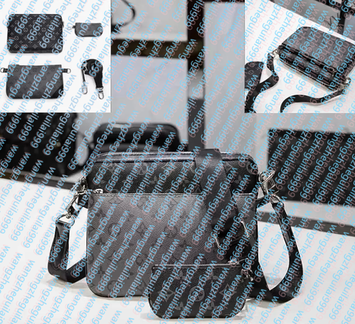 Men Leather TRIO Messenger Bags Womens Luxury Tote Messenger Shoulder Soft Handbag Designer Brand Crossbody Purses And Handbags