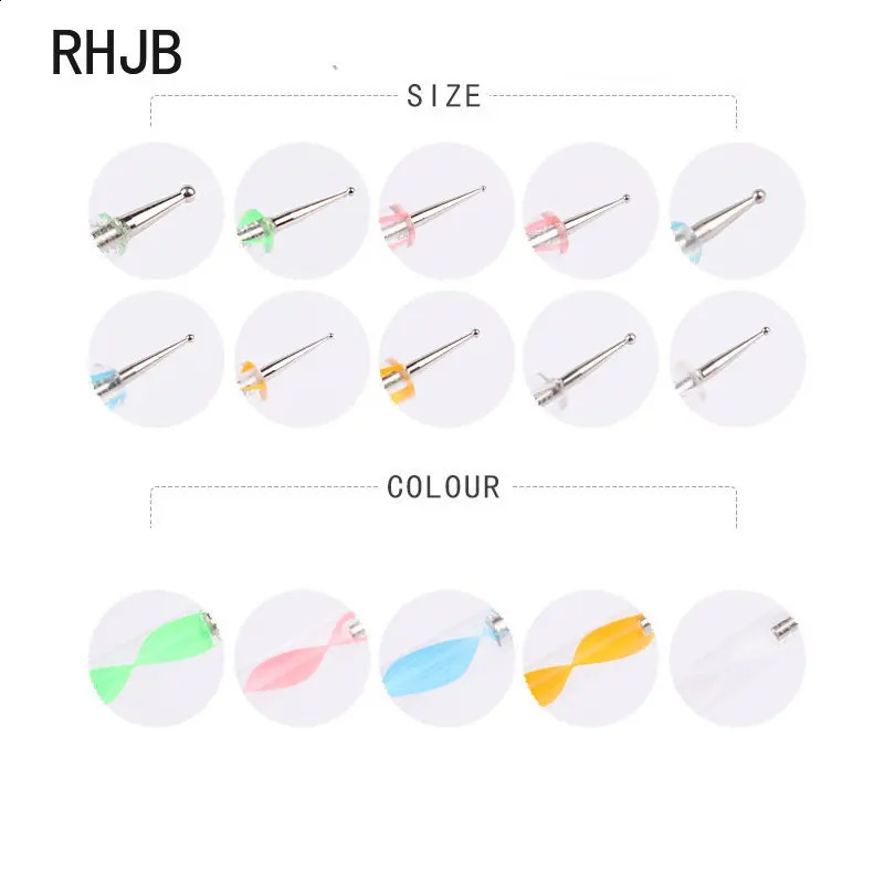 RHJB 5PCS 3D Uv Gel Art Nail Fingernails Drill Fingernail Punch Tool Nail Manicure Nail Brush Set 250528