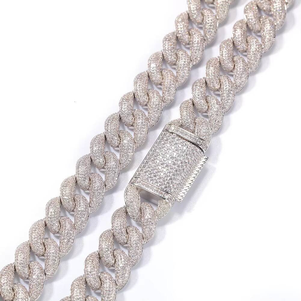 20mm necklace, high-quality pearl boy paving zircon bubbles, Miami Cuban chain rock jewelry