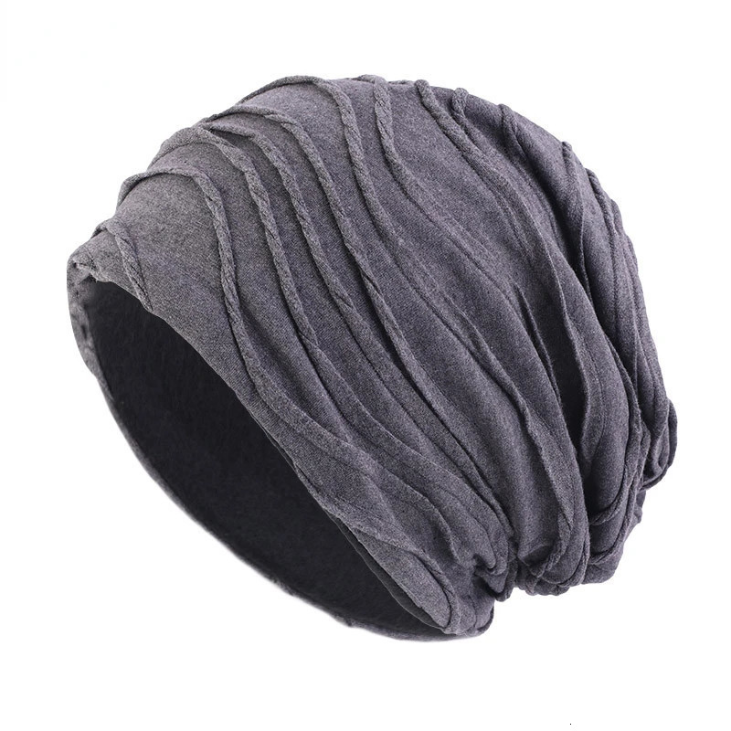 Spring Autumn Early Winter Cotton Beanie Unisex Ruffled Skullies Beanies 250530