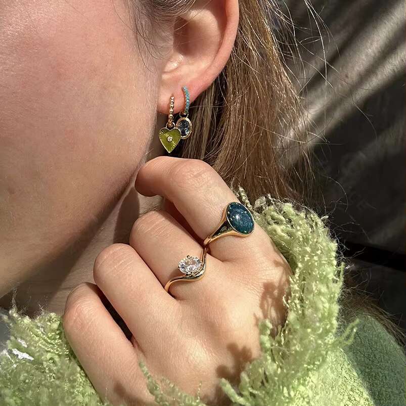 Gemnel Minimalism Fine Jewelry 18K Gold 925 Silver Classic Curve Marquise Moissanite Diamond Rings