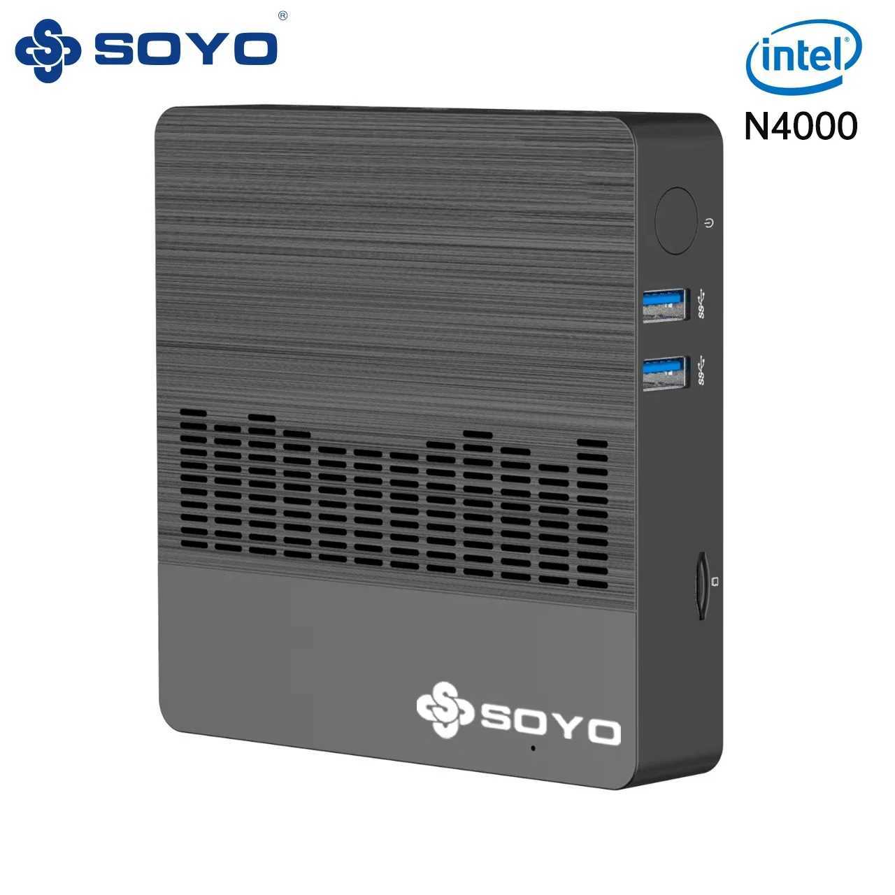 SOYO M2 mini PC Intel Win11Pro WiFi Bluetooth 4.2 Celeron N4000 CPU 6G RAM 64G M.2 SSD HDMI+VGA USB3.0 desktop portable computer X250602