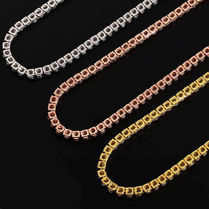 iceoutbox 3mm 4mm 5mm 8mm tennis chain bling aaa zircon 1 row tennis necklace copper men hip hop jewelry 1630inch dropshipping