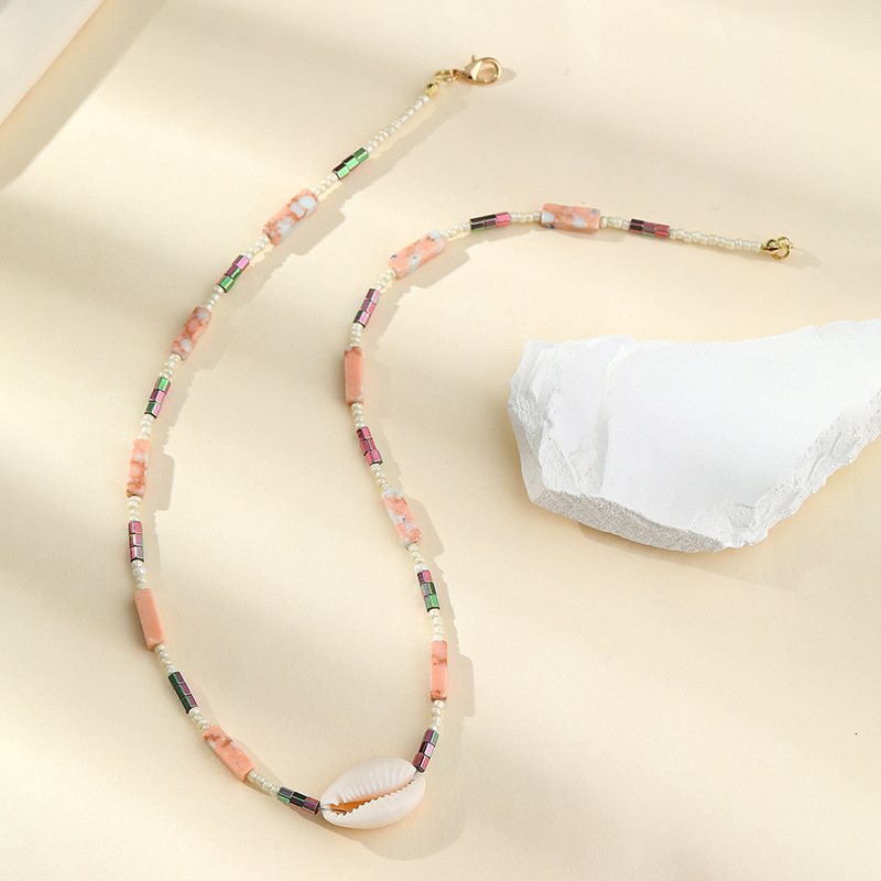 Shell explosive rice stone, shell bead necklace, versatile necklaces, accessories for women