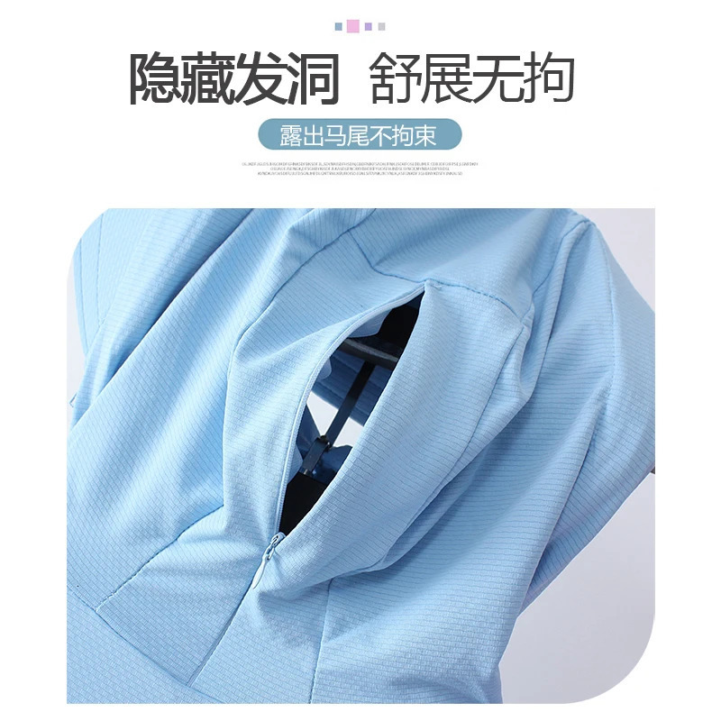 Sunscreen Sun Protection Long Coat Hooded Washable Ruffles Adjustable Waist Beach Anti-UV Dress For Women UPF50 Long Coat 5XL 250530