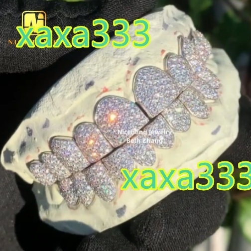 Custom Hip Hop Jewelry Iced Out Grillz 10K 14K 18K S925 VVS Moissanite Diamond Teeth Grillz for Men Women