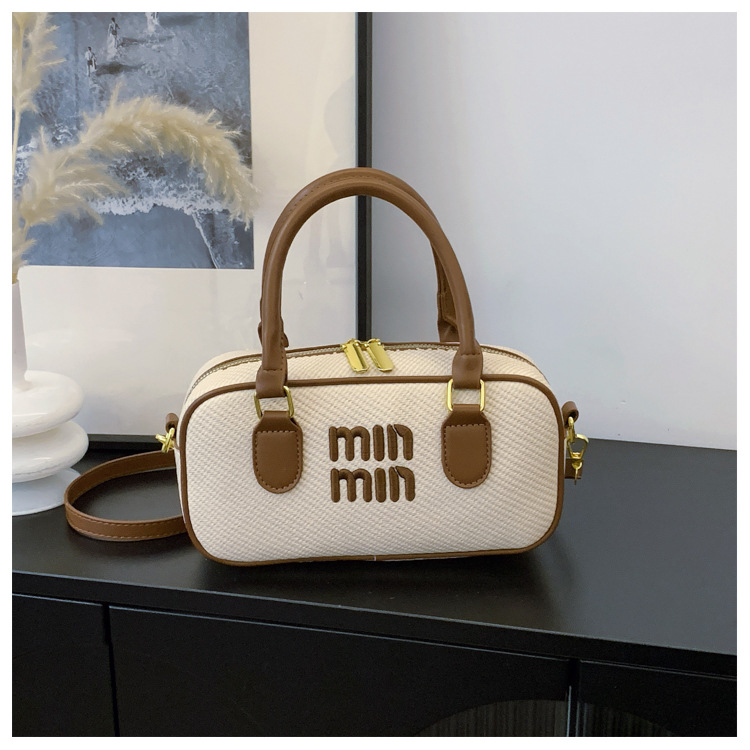 Modern Retro Boston Color-Blocked Handheld Pillow-Style Small Handbag for Women 2025 Style Versatile and Fashionable Shoulder and Crossbody Bag