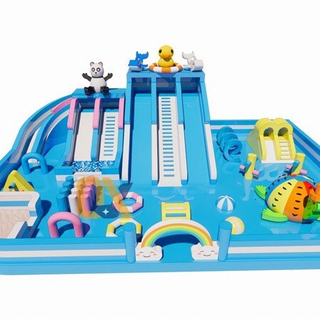 Indoor Ocean Iatable Castle Naughty Fort Trampoline Park Big Yellow Duck Bathtub Bobo Ball Panda Paradise