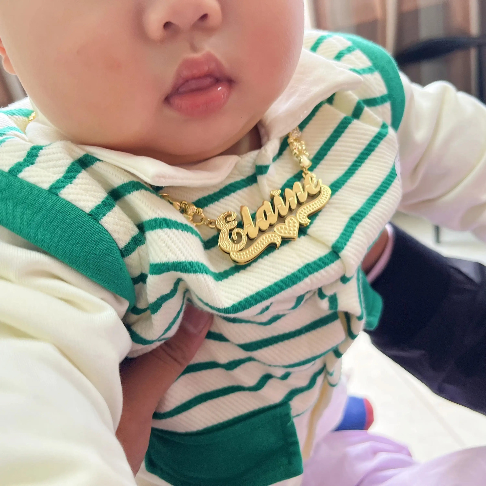 3D Double Plated Name Necklace Custom Name Necklace with Teddy Bear Personalized Nameplate Pendant Chain Gift For Women Kids 250529