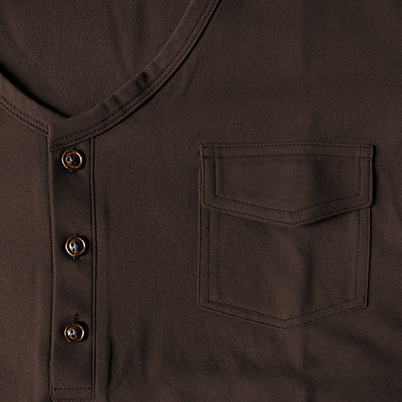 polo shirt Mens Summer Loose Fit Henley Shirt Pocket Short Sleeve T Shirt Deep V Neck t shirt