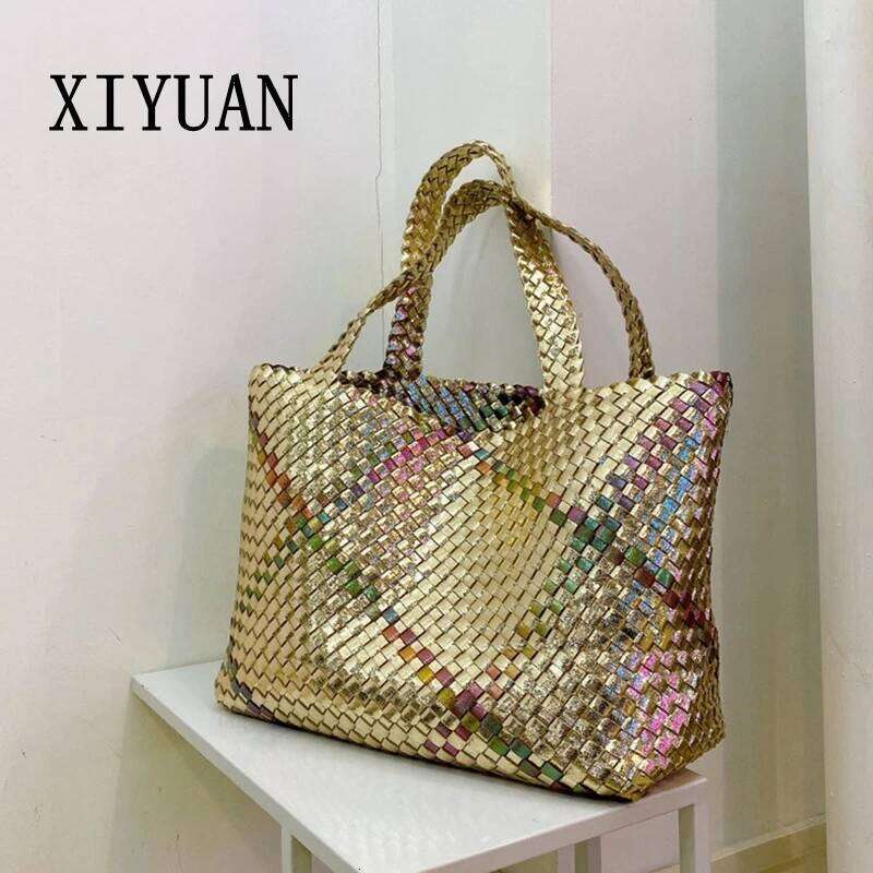 OLOEY XIYUAN Lady Woven Large Capacity Tote For Women 2023 Designer Soft Leather Handbag Quality Handbags Big Shoulder Bag
