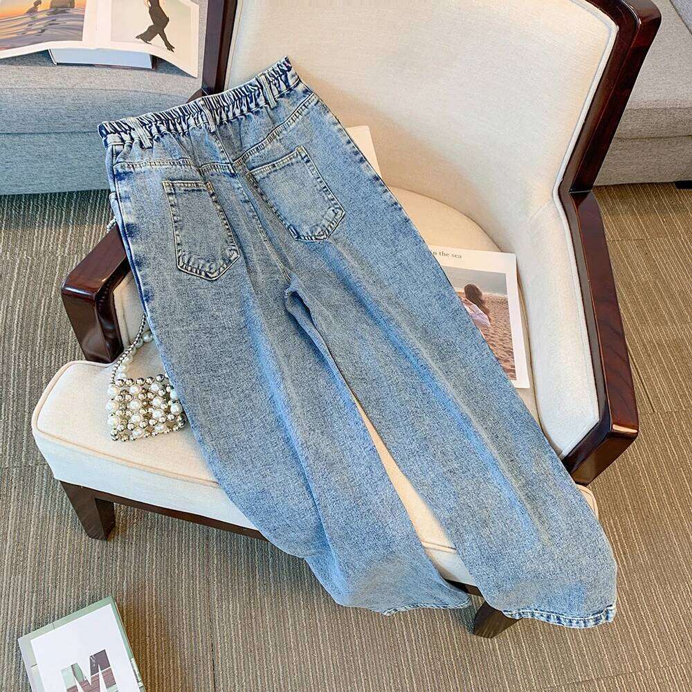 Coats Designer Women Plus Size Women's Spring Autumn Casual Jeans Black Blue Classic Trouser Washed Denim Fabric Loose And Comfortable Commute De