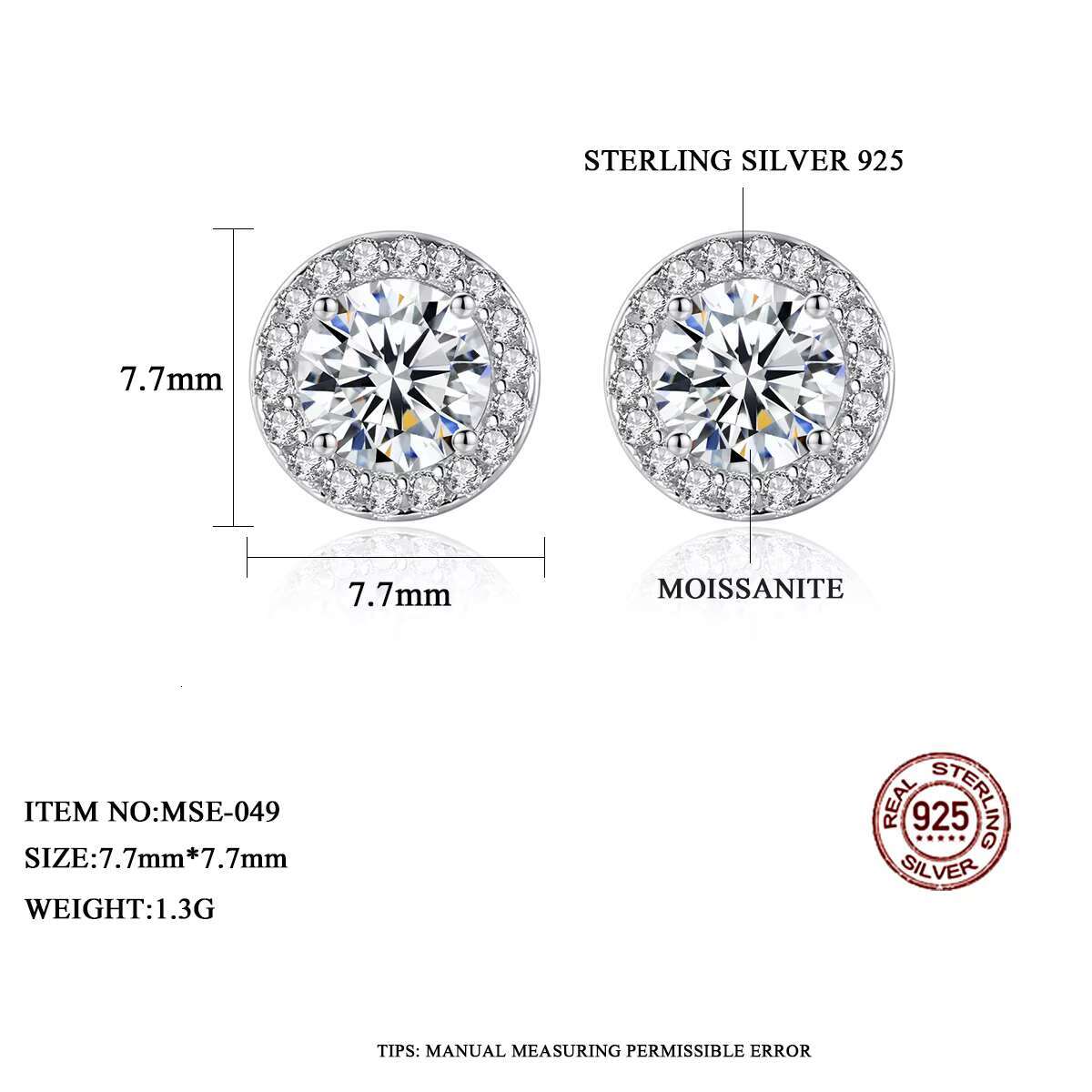 CZCITY Beautiful 925 Silver Moissanite Gra VVS Diamond Trendy Fancy Jewelry Earing for Girl S925 Earring