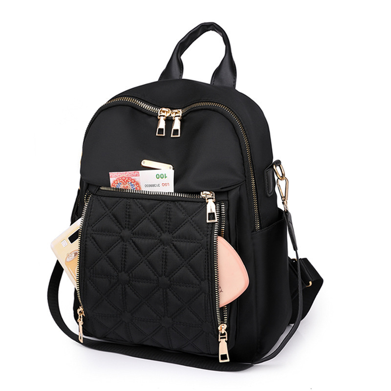 Free Shipping Diamond Grid Embroidered Thread Backpack For Women's New Designer Backpack Korean Version Versatile Large Capacity Waterproof Trave