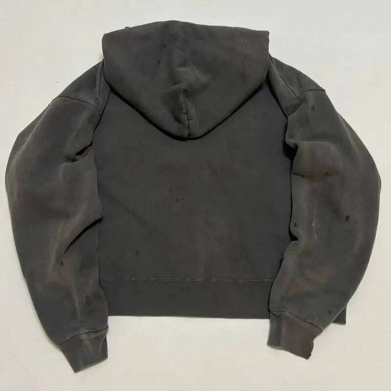 Coats Designer Women Vintage Loose SAINT Zip Hoodies Men Woman 1:1 Best Quality Washed Heavy Fabric Damaged Sweatshirts Hooded Pullovers Designer
