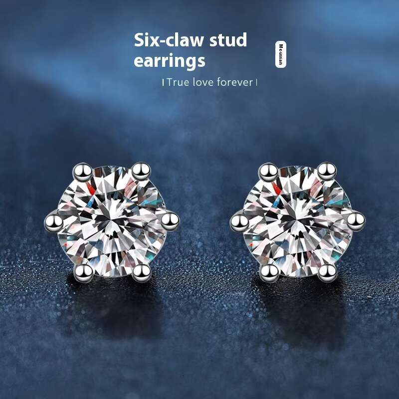 Wholesale Price Flower Moissanite Earrings Men Hiphop 925 Sterling Silver Stud Earrings with GRA Certificate for Women
