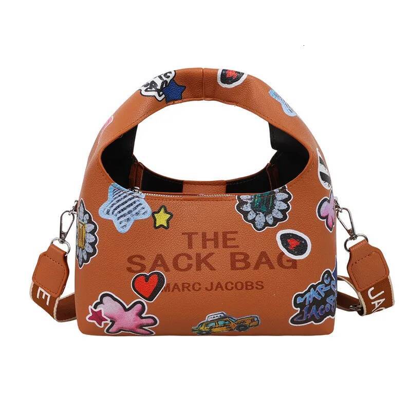 2025 New Large Capacity Bucket & Basket Bag - Portable, Shoulder/Crossbody/Handheld, Simple Letter Print, Retro Style