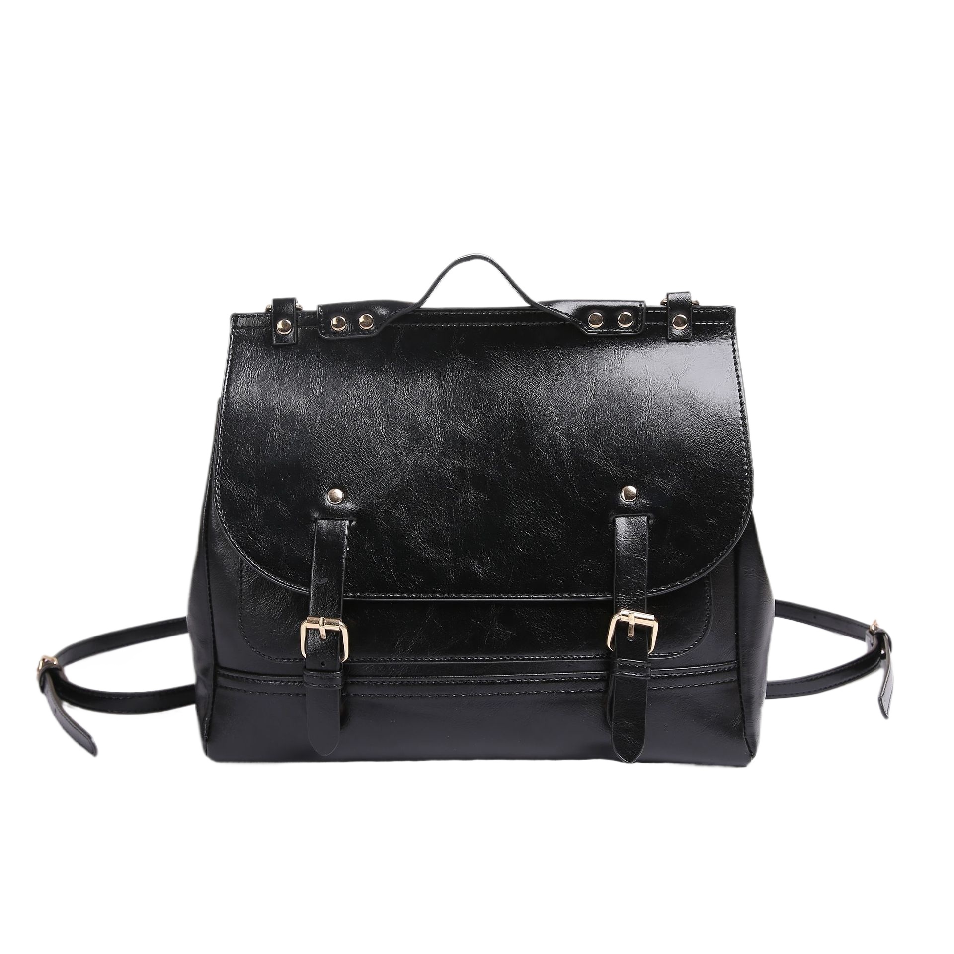 designer Niche Artistic Retro Double Shoulder Crossbody Messenger Bag High-end Oil Wax Leather British College Style Three-in-One Cambridge Backpack