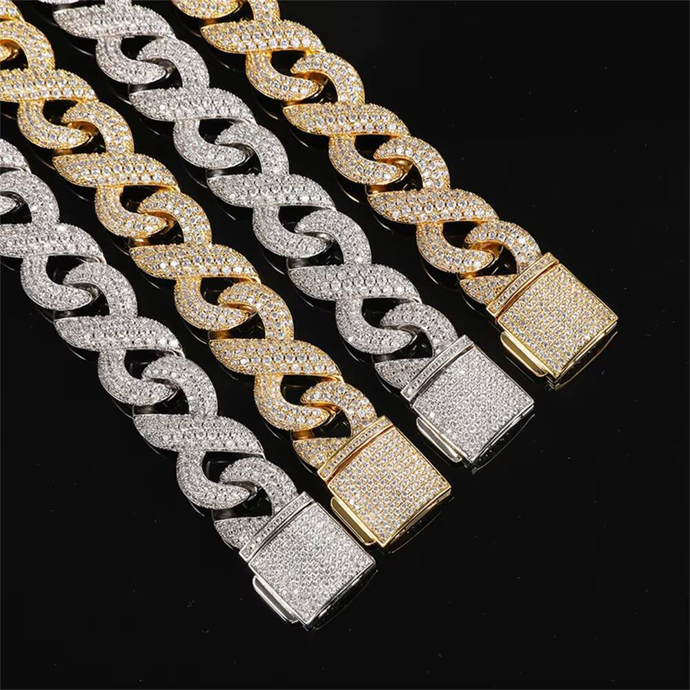 Rap jewelry electroplated chilled Miami necklace 2024 punk brass zircon Cuban chain