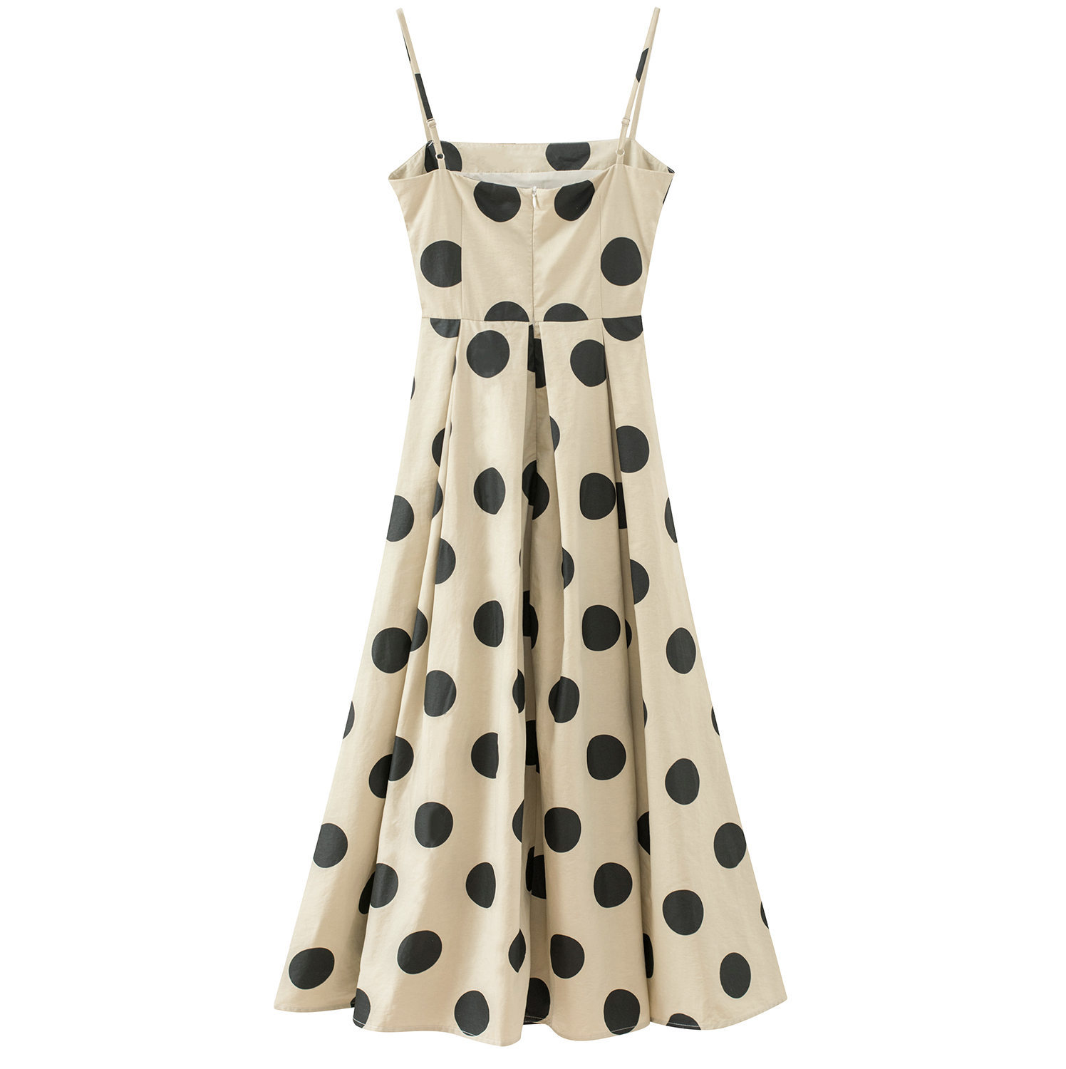 GC100 French retro long knee-length puffy dress